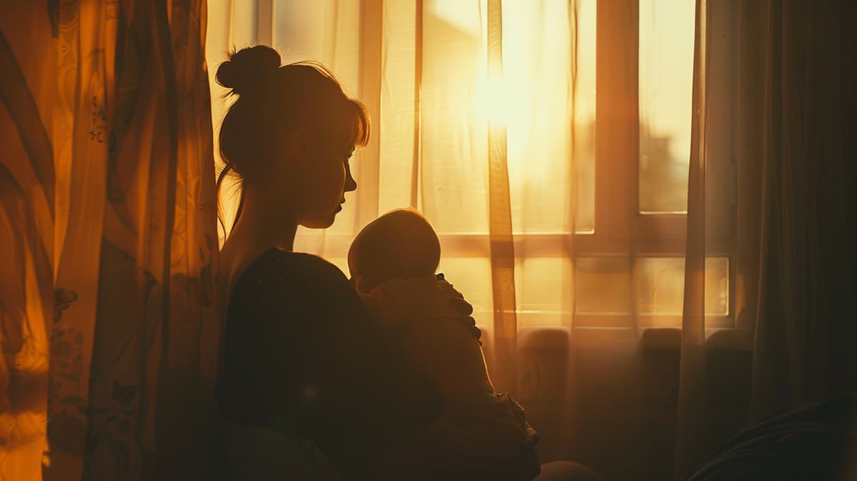 אמא מכורה במצב של דיכאון